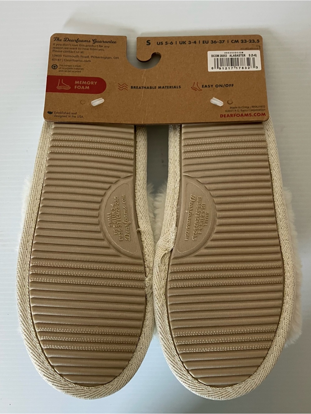 Dearfoams Lane Bridal I Do Fuzzy Slide Slipper Alabaster White size Small (5/6) - Picture 6 of 6